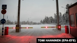 A general view of the Raja-Jooseppi border station in Lapland, northern Finland, on November 27.