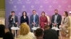 Учасники пресконференції про четвертий саміт перших леді та джентльменів, 18 червня 2024 року 