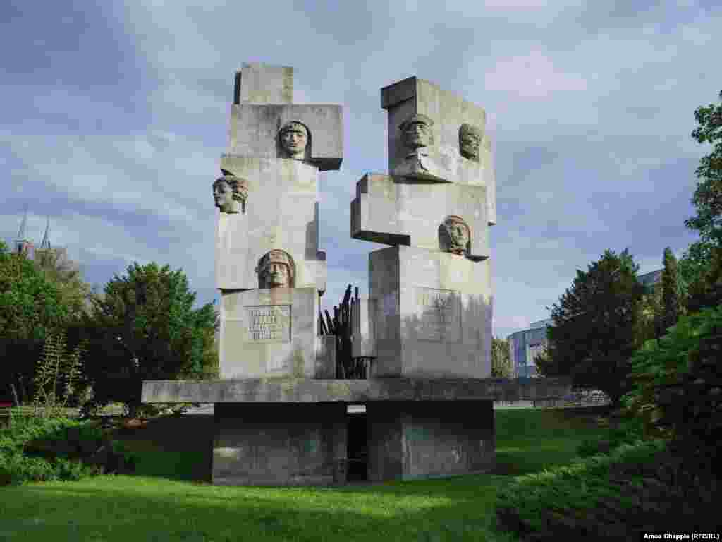 A monument in Brzeg, southeastern Poland, to “Polish-Soviet brotherhood” photographed in 2017. The central landmark was torn down on August 24 – Ukraine’s Independence Day -- in 2022. 