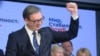 Serbian President Aleksandar Vucic declared victory in a televised speech, claiming he had won 60 percent of the vote.