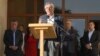 Armenia - Former Foreign Minister Vartan Oskanian speaks at a rally held in Abovian by the Armenian National Congress, Prosperous Armenia Party and Heritage Party, 25Sep2014. 