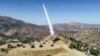 This video grab from September 29 reportedly shows a missile launch from the Iranian Kurdistan (Komalah) region directed toward Sulaimaniyah in Iraq's autonomous Kurdistan region.