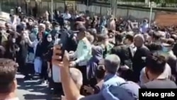 Hundreds of protesters gathered in front of the Chaharmahal and Bakhtiari administrative building in the regional capital, Shahrekord, 10 days into a water shortage crisis so severe that the only source of daily water is through trucks.