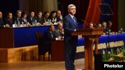 Armenia - President Serzh Sarkisian addresses a congress of his Republican Party, Yerevan, 24May2014.