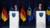 German Chancellor Olaf Scholz (left) held a joint news conference with Kosovar Prime Minister Albin Kurti in Pristina on June 10.