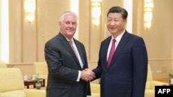 Rex Tillerson și Xi Jinping, Beijing, 30 septembrie 2017.