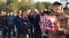 A group of Kazakhs protest against "Chinese expansion" in Aqtobe on September 5.