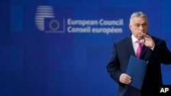 Hungarian Prime Minister arrives at the EU summit in Brussels on December 14. 