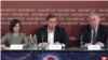 Maia Sandu, Andrei Năstase și Viorel Cibotaru la conferința de presă de la Chișinău