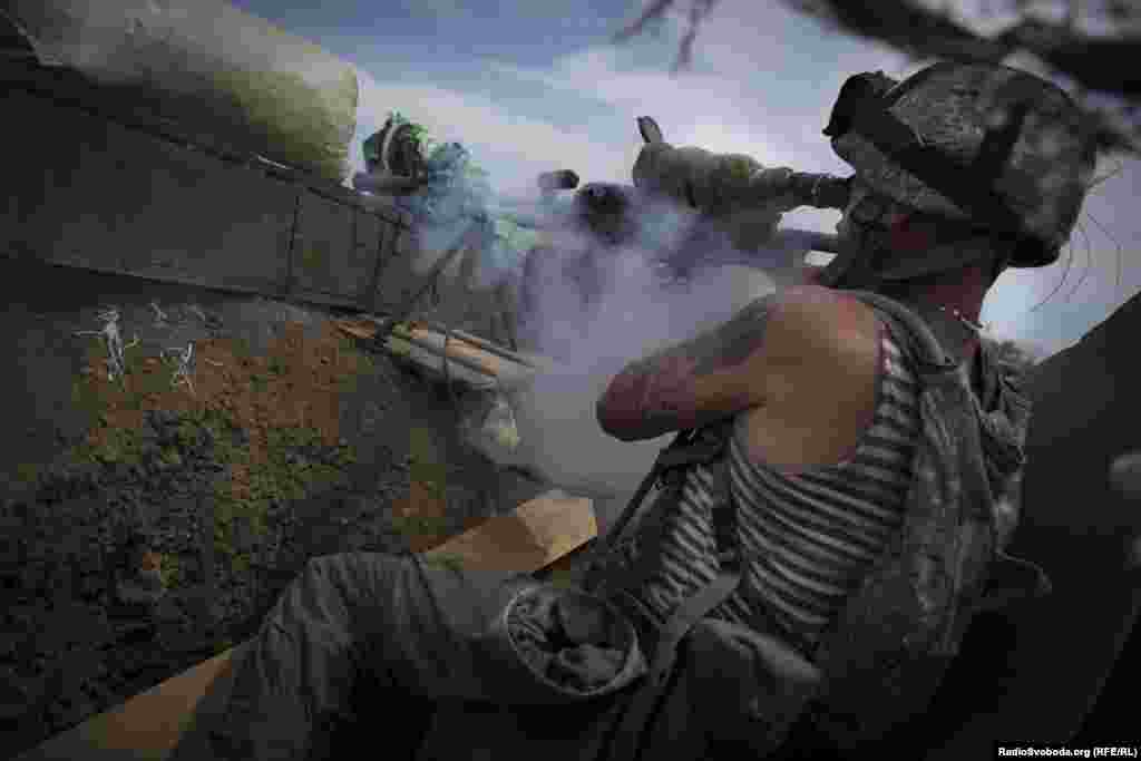A soldier code-named &quot;Gunter&quot; engages in battle.