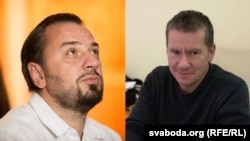 Syarhey Drazdouski (left) and Aleh Hrableuski of the Office for the Rights of Disabled People (combo photo)