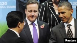 Barack Obama, Hu Jintao și David Cameron