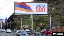 Armenia - A billboard in Yerevan urging voters to "say Yes" to controversial constitutional amendments, 13Nov2015.