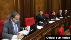 Armenia - Deputies from the opposition Armenian National Congress attend a parliament session in Yerevan, 5Feb2013.
