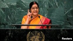 Indian Foreign Minister Sushma Swaraj (file photo)