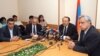 Armenia -- Representatives of the Prosperous Armenia Party, the Armenian Revolutionary Federation and the Armenian National Congress at a joint news conference, 11May2012.