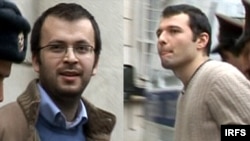 Bloggers Emin Milli (left) and Adnan Hajizada 
