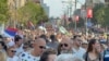 Белград - Протест по повикот на студентите во блокадата, 8 септември 2025 година.