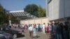 La intrarea pe stadionul „Zimbru” din Chişinău