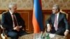 Armenian President Serzh Sarkisian (right) meets with Viktor Khristenko, chairman of the Eurasian Economic Commission's Board.