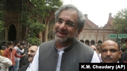 Pakistan's former Prime Minister Shahid Khaqan Abbasi (file photo)
