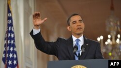 U.S. President Barack Obama spoke to the nation during a prime-time press conference to mark his 100th day in office on April 29.