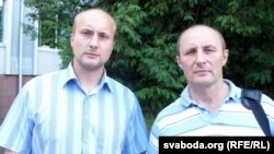 Алег Жалноў з сынам Аляксеем. 2014 год