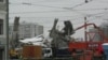 The scene of the roof collapse