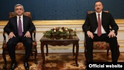 ArmenianSerzh Sarkisian (left) and his Azerbaijani counterpart Ilham Aliyev meet in Vienna for a fresh round of talks over Nagorno Karabakh on November 19. 