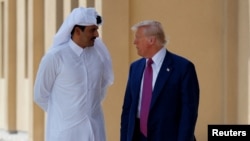 دیدار دونالد ترامپ با امیر قطر در دوحه در ماه مه سال جاری