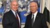 Sartaj Aziz (right) shakes hands with U.S. national security adviser H.R. McMaster in Islamabad in April.