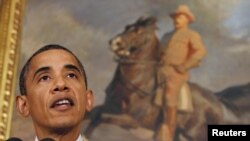 Președintele Barack Obama vorbind despre situația economiei