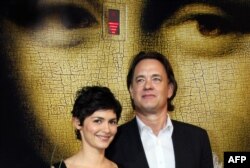 Одри Тоту и Том Ханкс пристигат за премиерата на филма "Шифърът на Леонардо" в Кан, 2006 г.