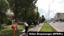 The single-person protests in Nur-Sultan on September 9.