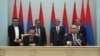 Armenia -- The ruling Republican Party and Armenian Revolutionary Federation sing a power-sharing agreement, Yerevan, 24Feb2016