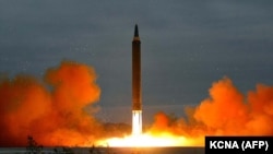 North Korea's intermediate-range strategic ballistic rocket Hwasong-12
