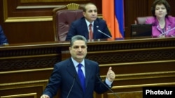Armenia - Prime Minister Tigran Sarkisian addresses the National Assembly, Yerevan, 23May2013.